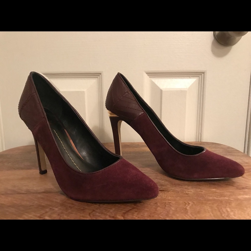 Dolce Vita Burgundy Suede and Leather Heels